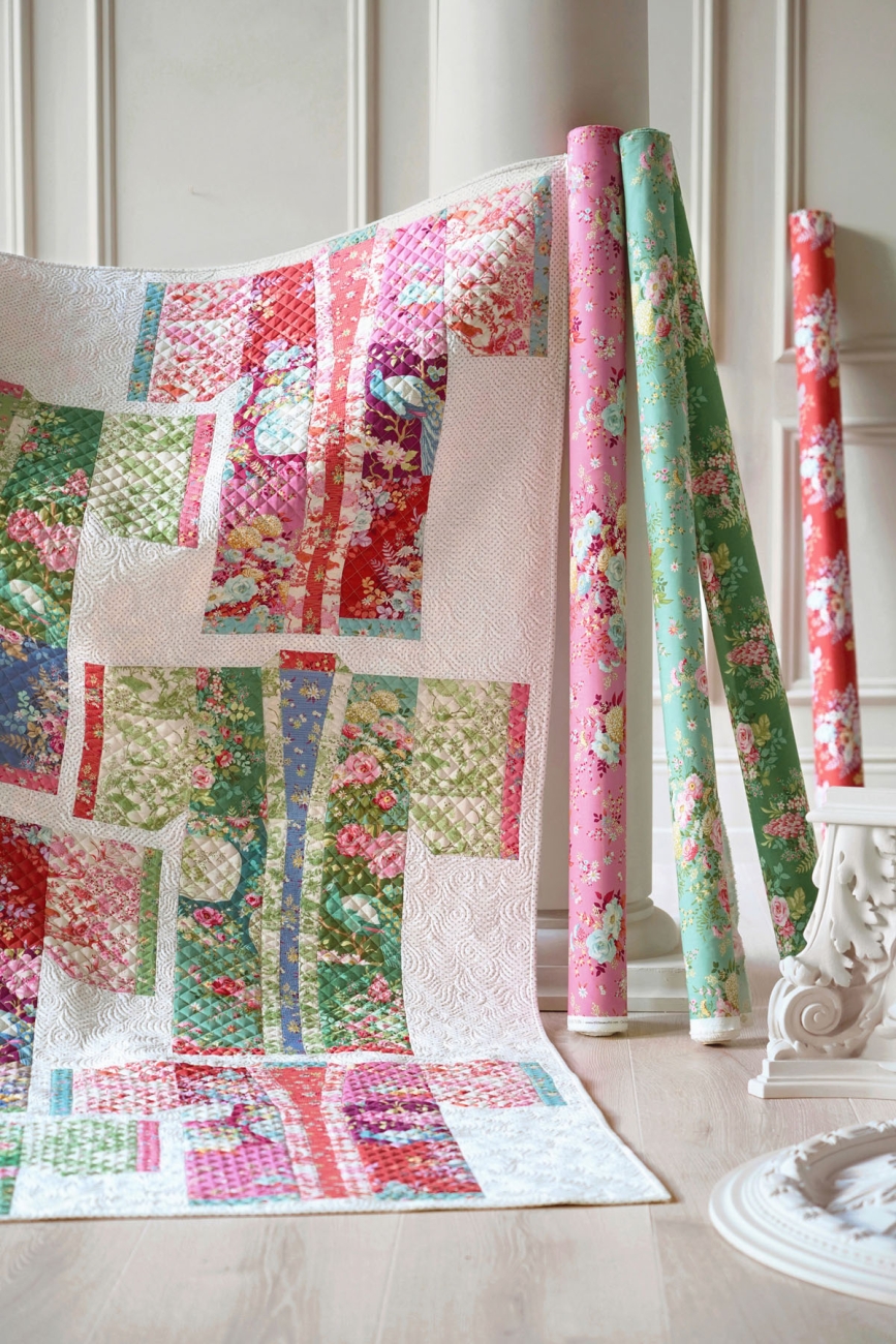 Tilda Patchwork Stoff Baumwolle - Chic Escape Wildgarden Pink